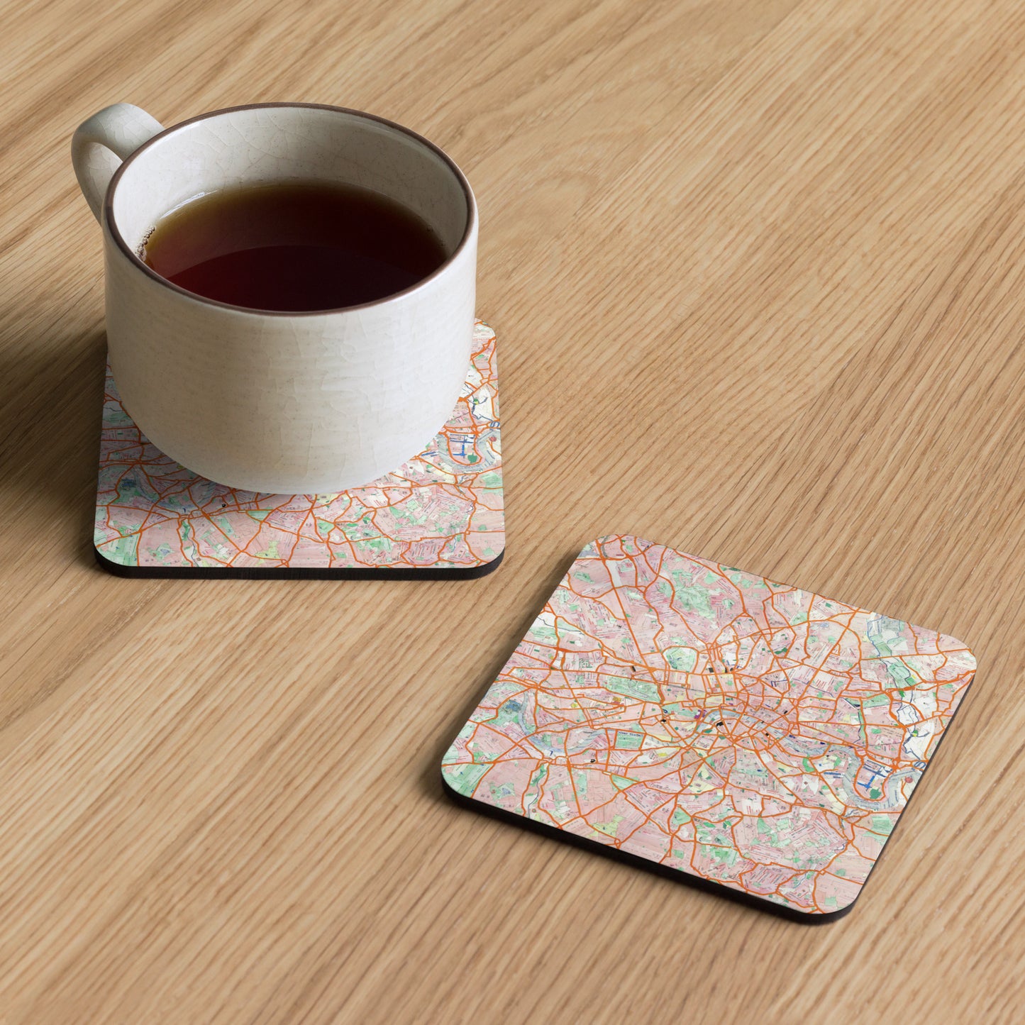 London Travel Card Map Cork-Back Coaster