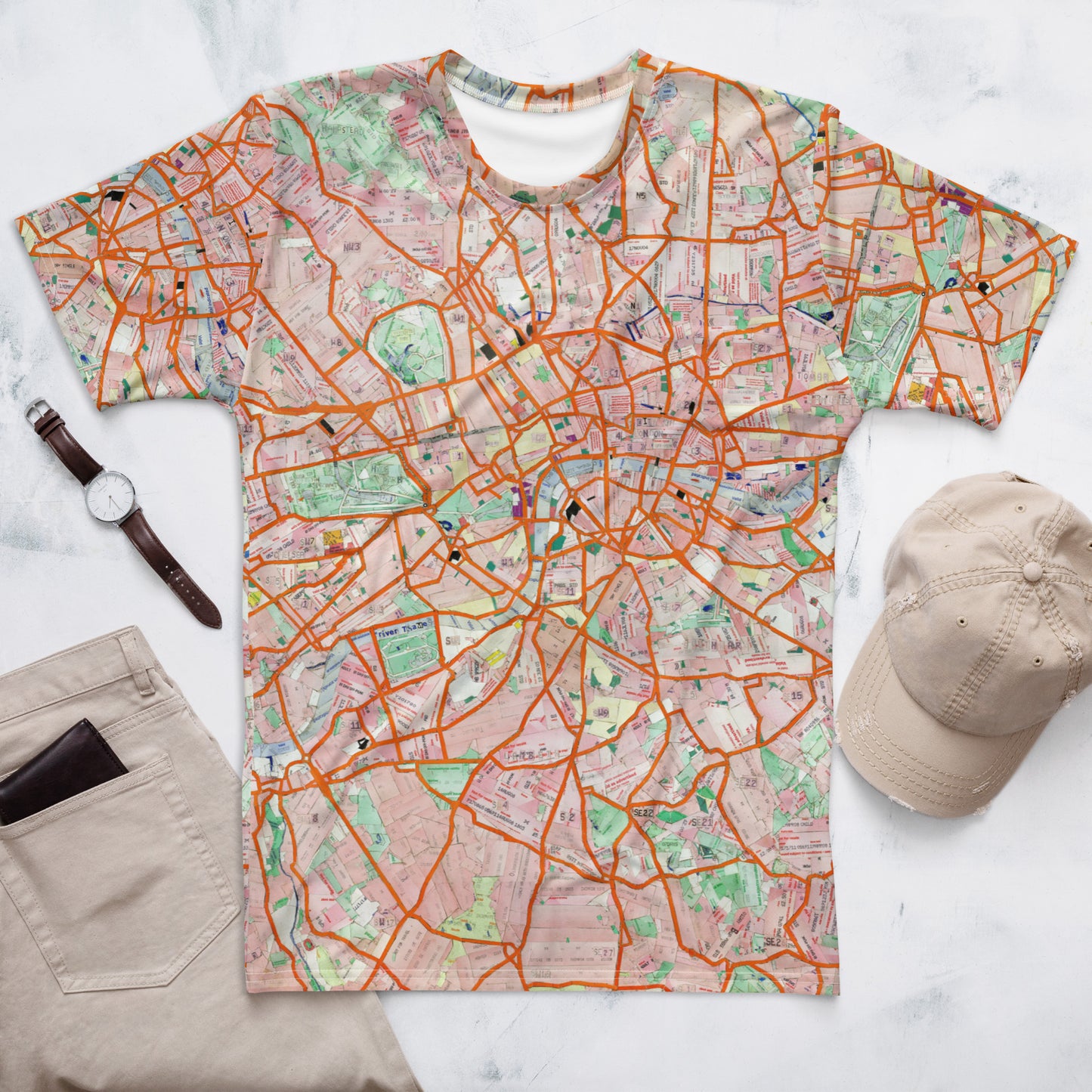 London Travel Card Map Men's T-Shirt