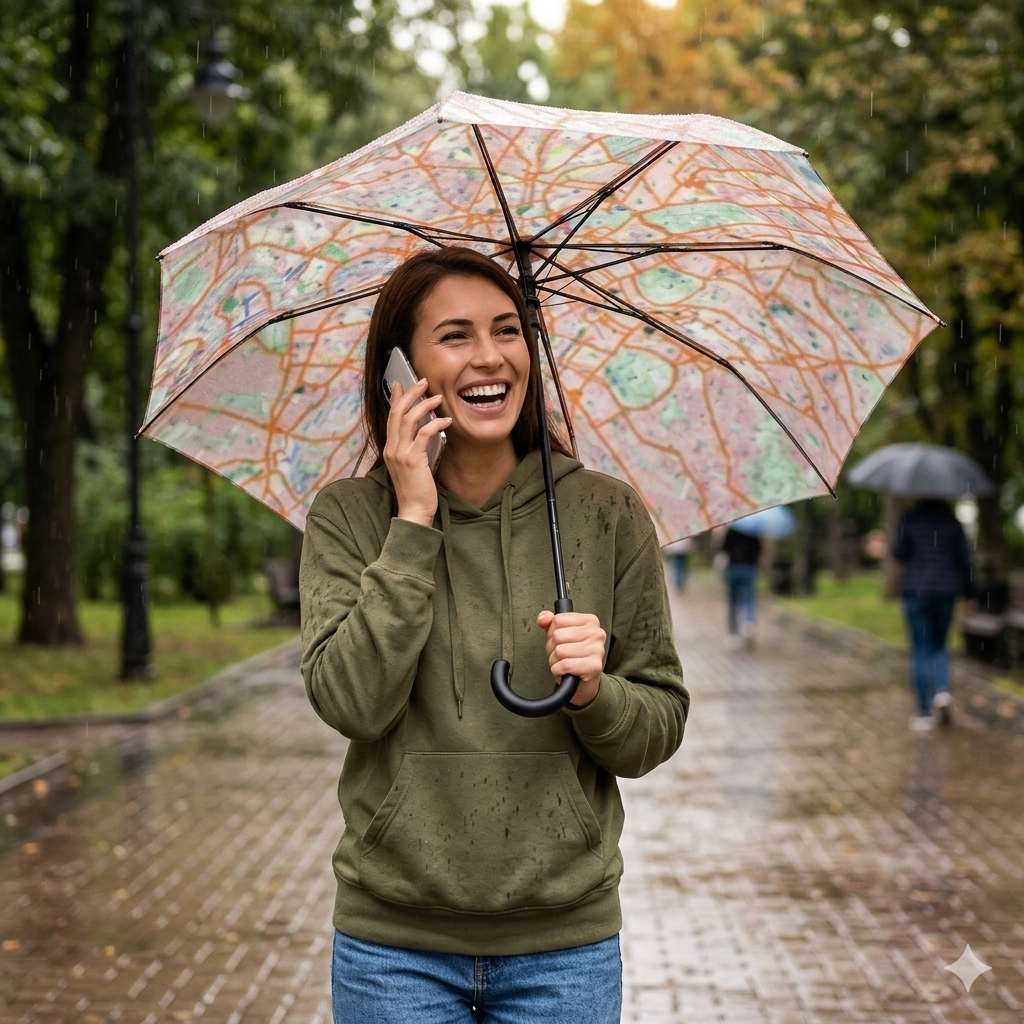 London Travel Card Map Foldable Umbrella