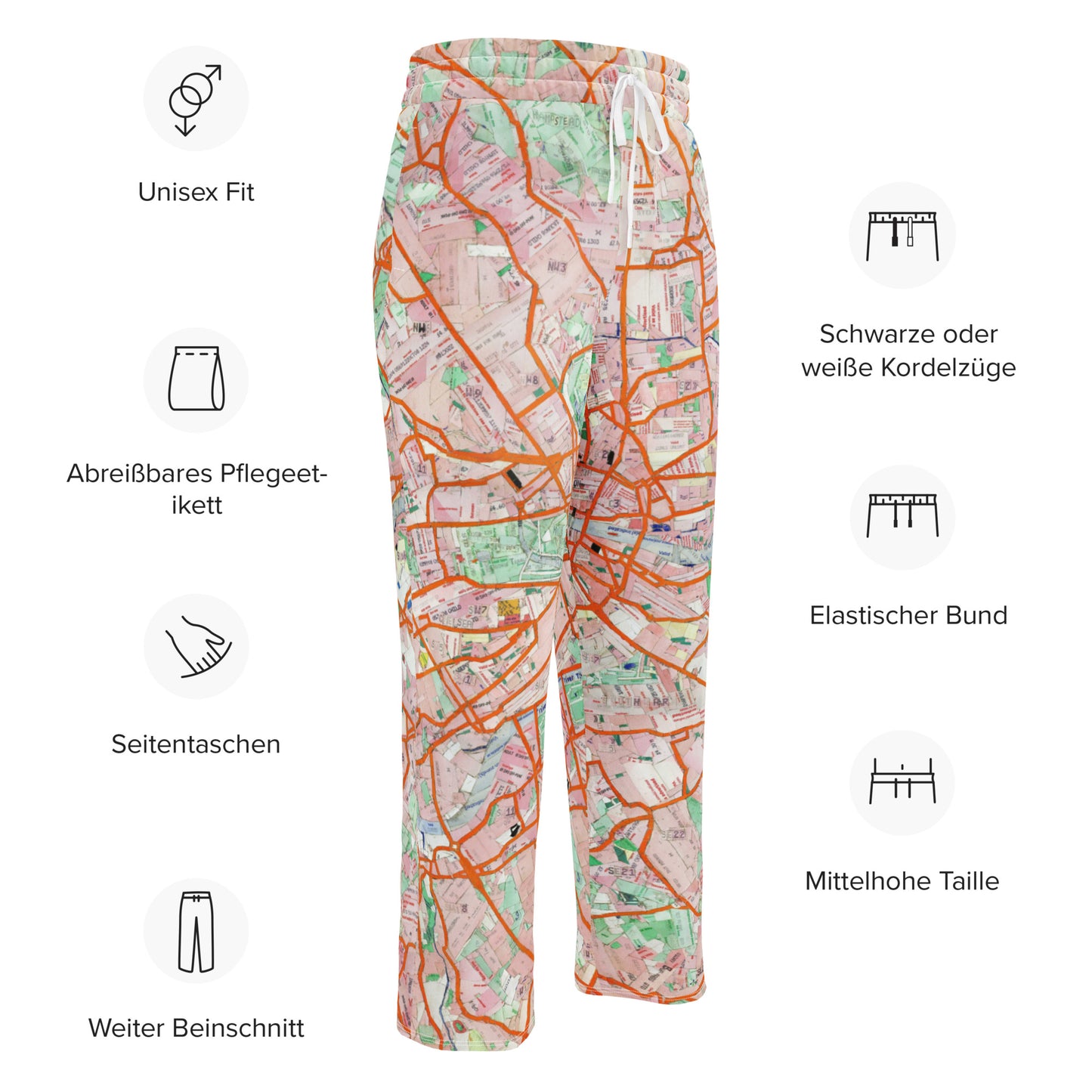 The London Travel Card Map Womens Wide-Leg Joggers