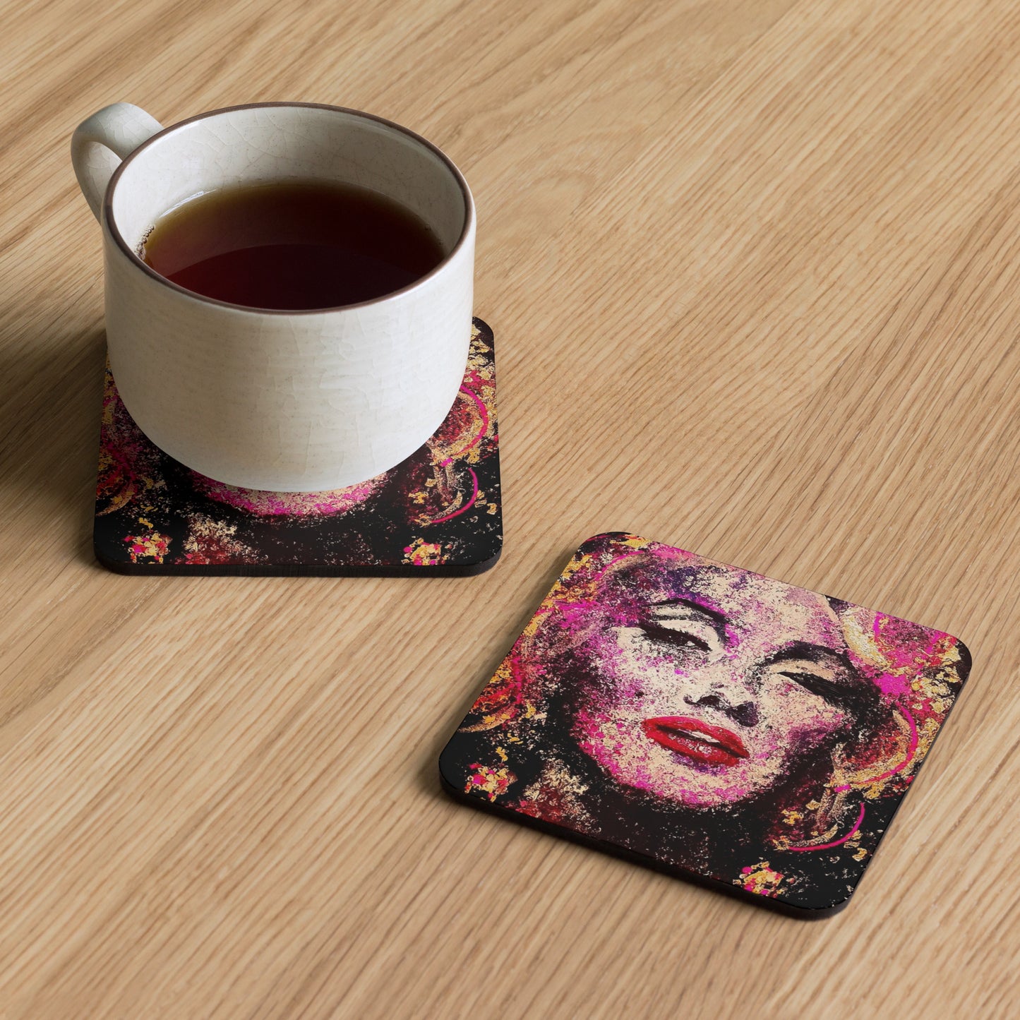 Marilyn Monroe Mixed Media Cork-Back Coaster