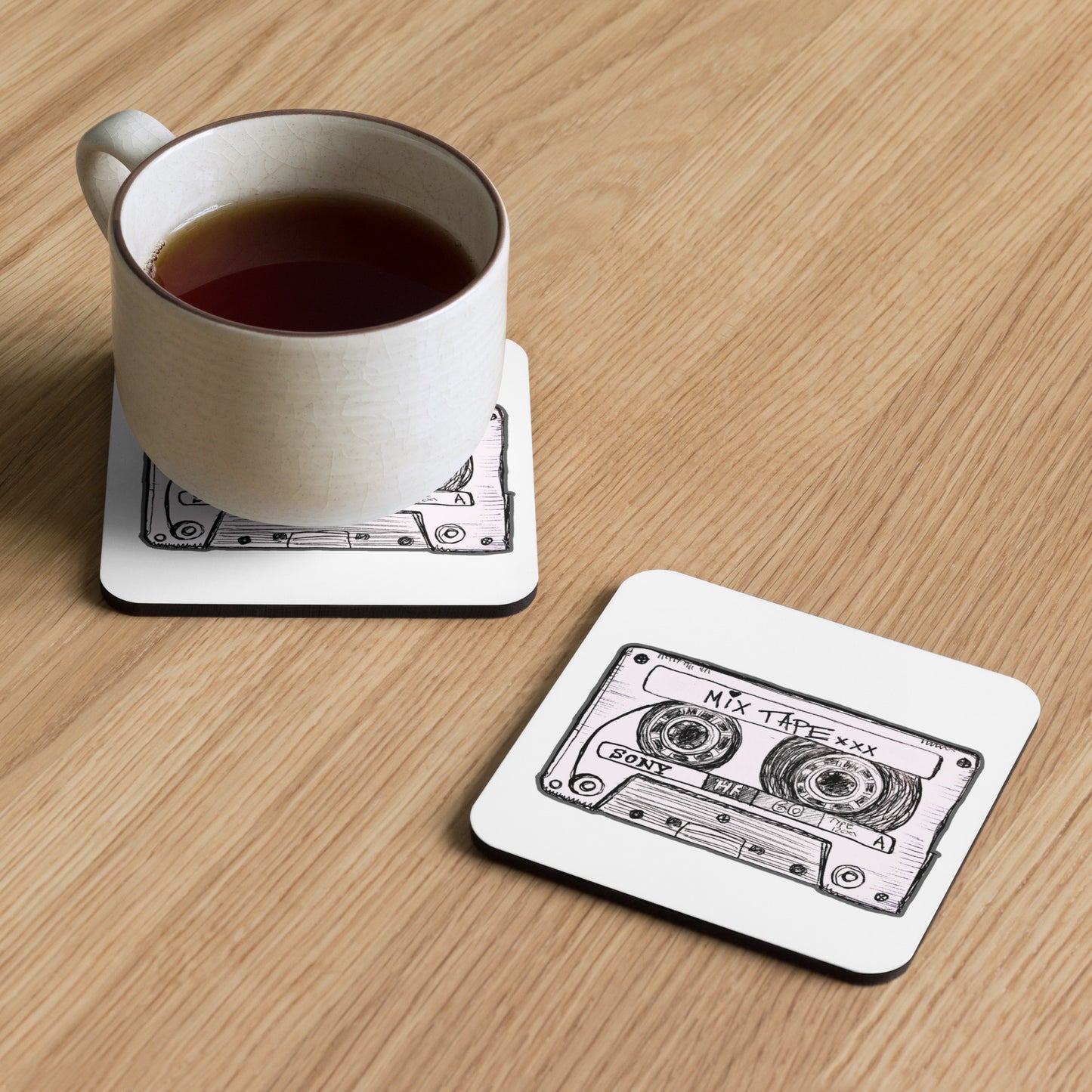 Mix Tape Cork-back Coaster