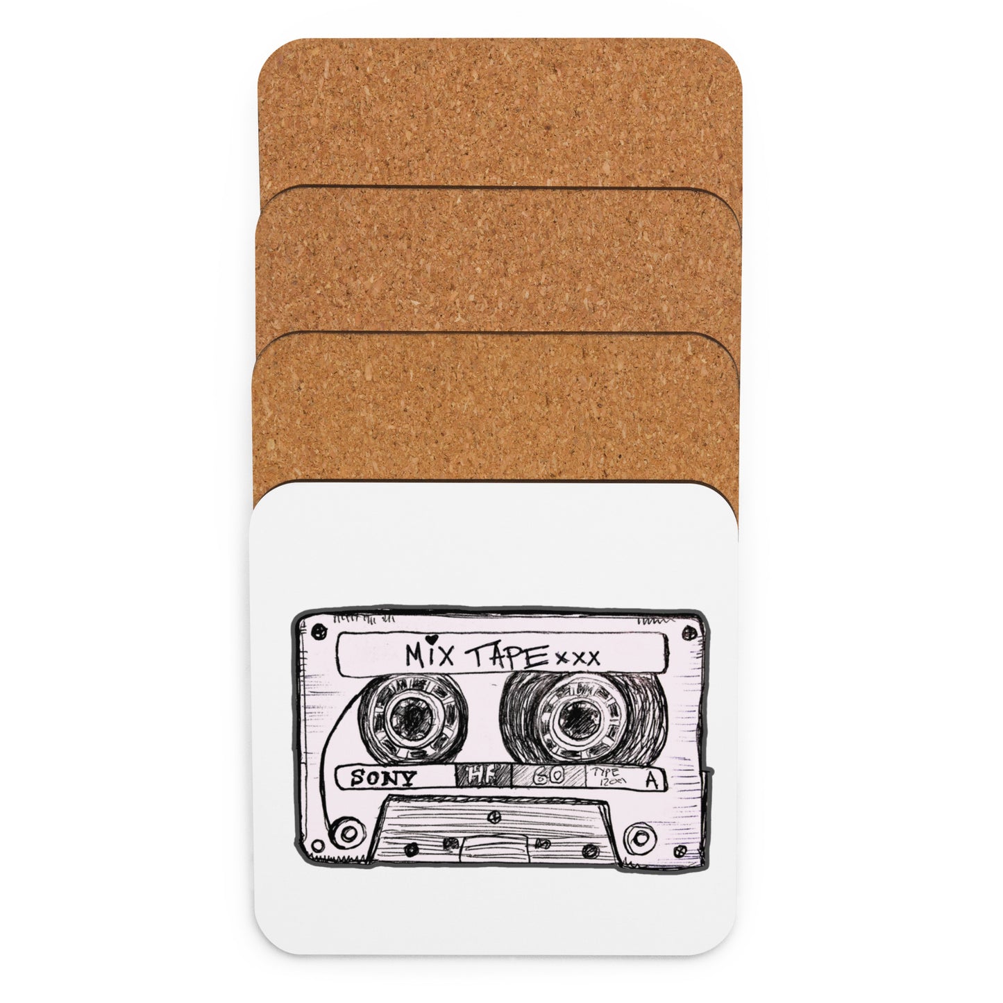 Mix Tape Cork-back Coaster