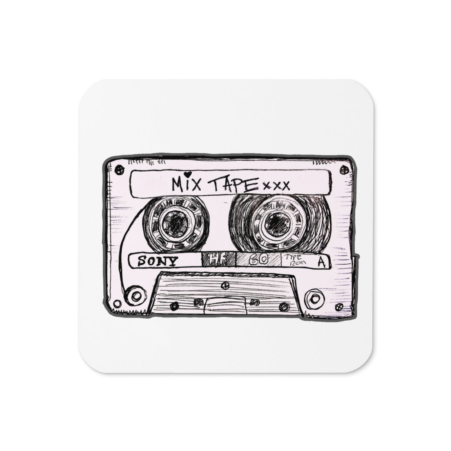 Mix Tape Cork-back Coaster