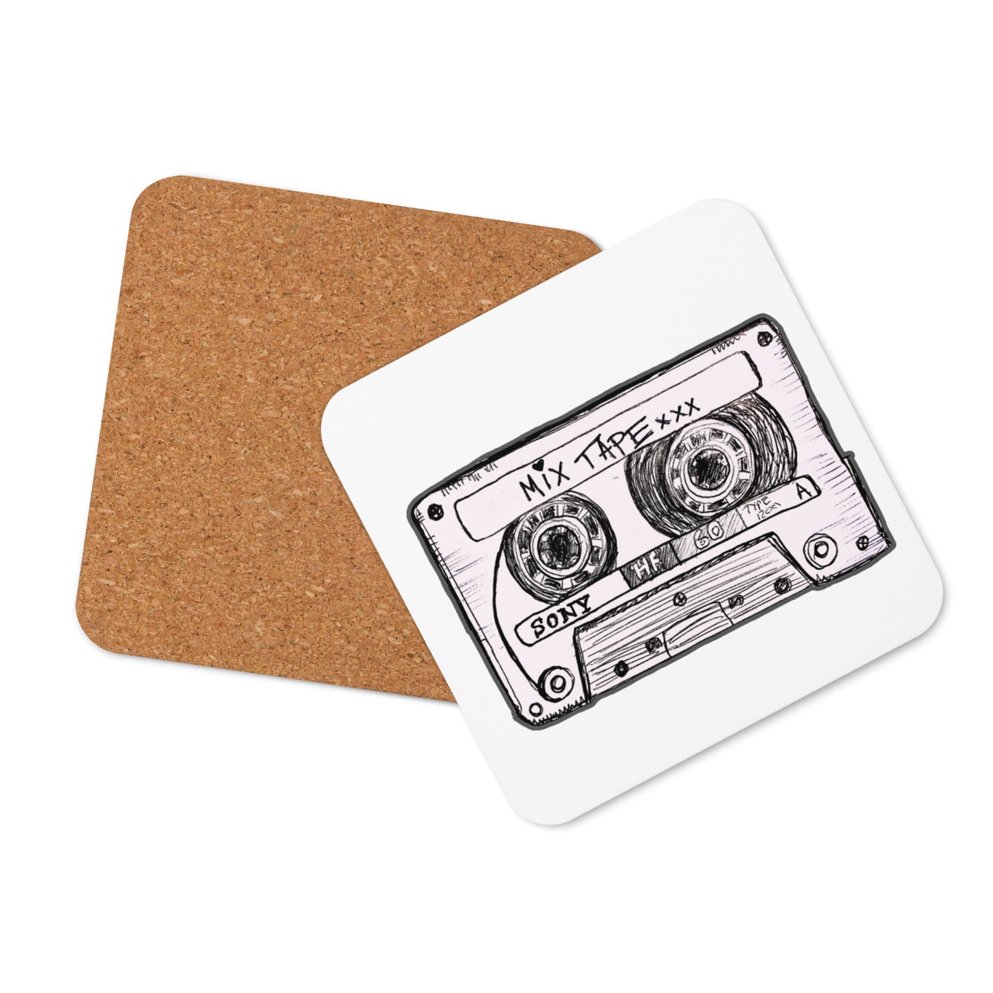 Mix Tape Cork-back Coaster