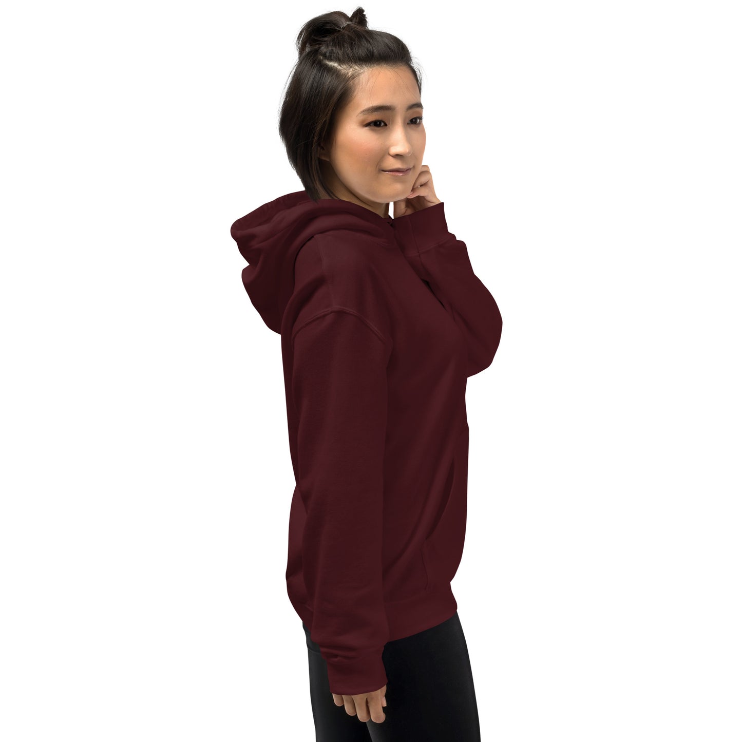 Side profile of light blue Mix Tape oversized hoodie with relaxed streetwear fit