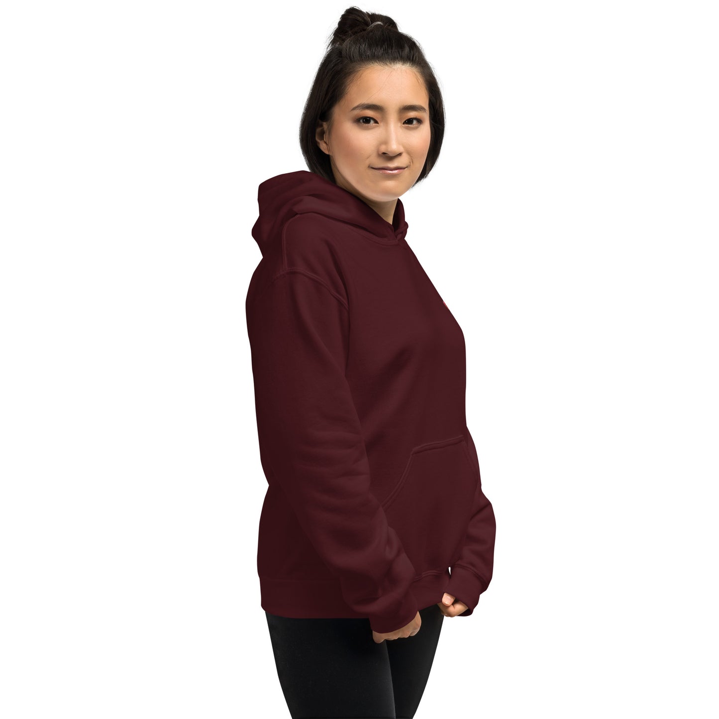 Side profile of light blue Mix Tape oversized hoodie with relaxed streetwear fit