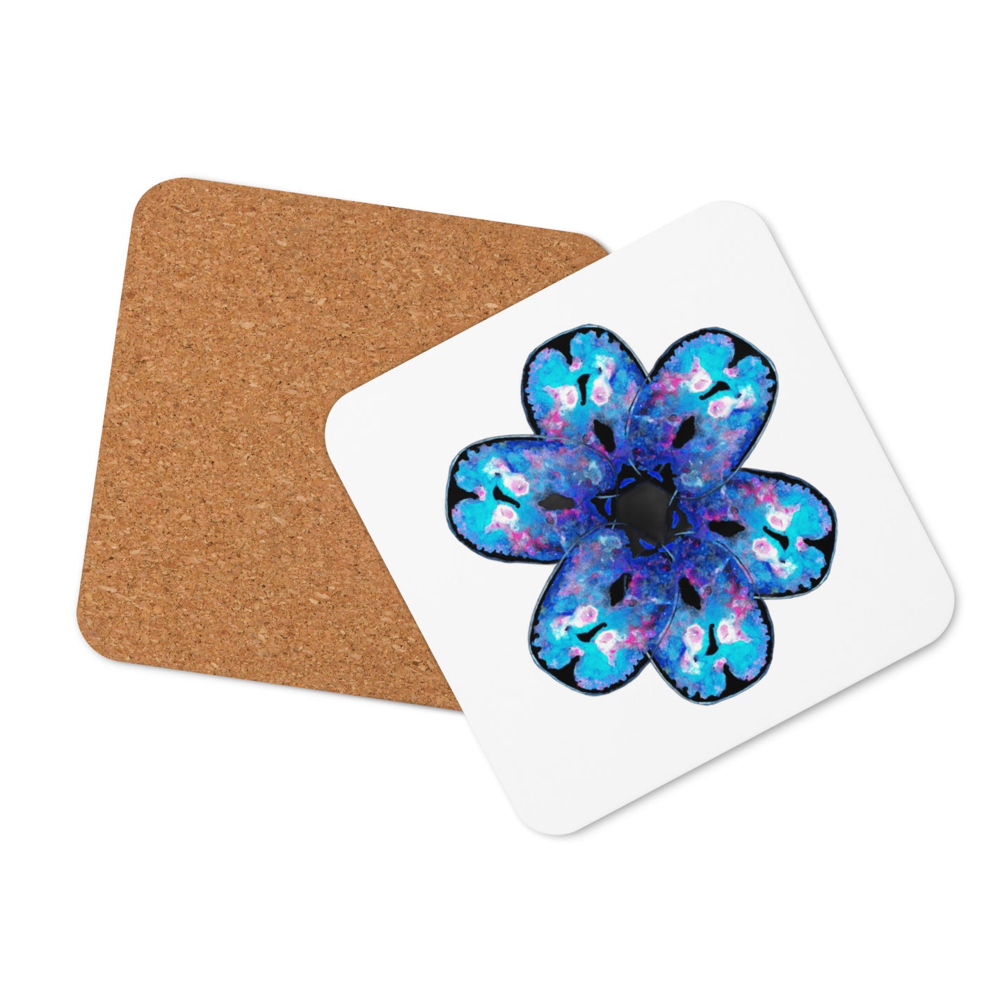 Sad Brain Flower Cork-back Coaster