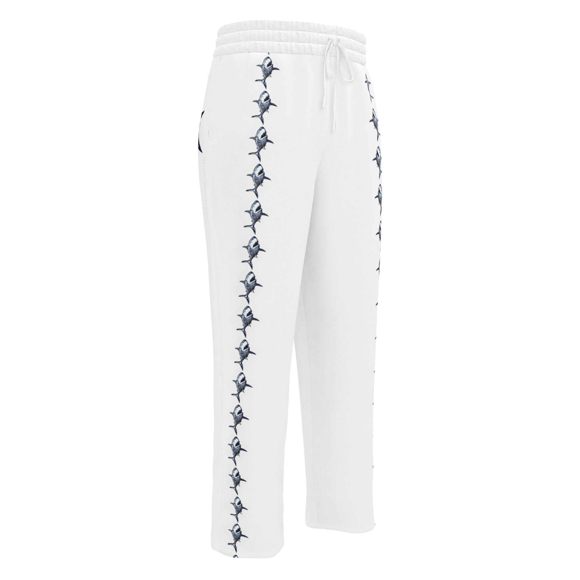 London Shark wide-leg joggers with London shark artwork by Vicky Steane, back view