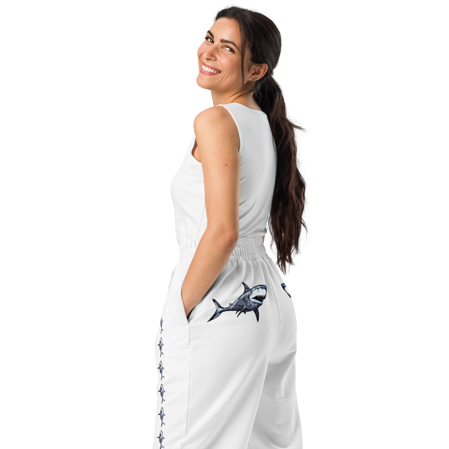 Shark Bite Womens Wide-Leg Joggers
