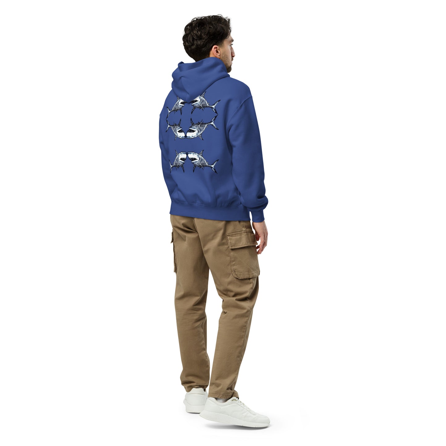 Shark Attack Oversized Men's Hoodie