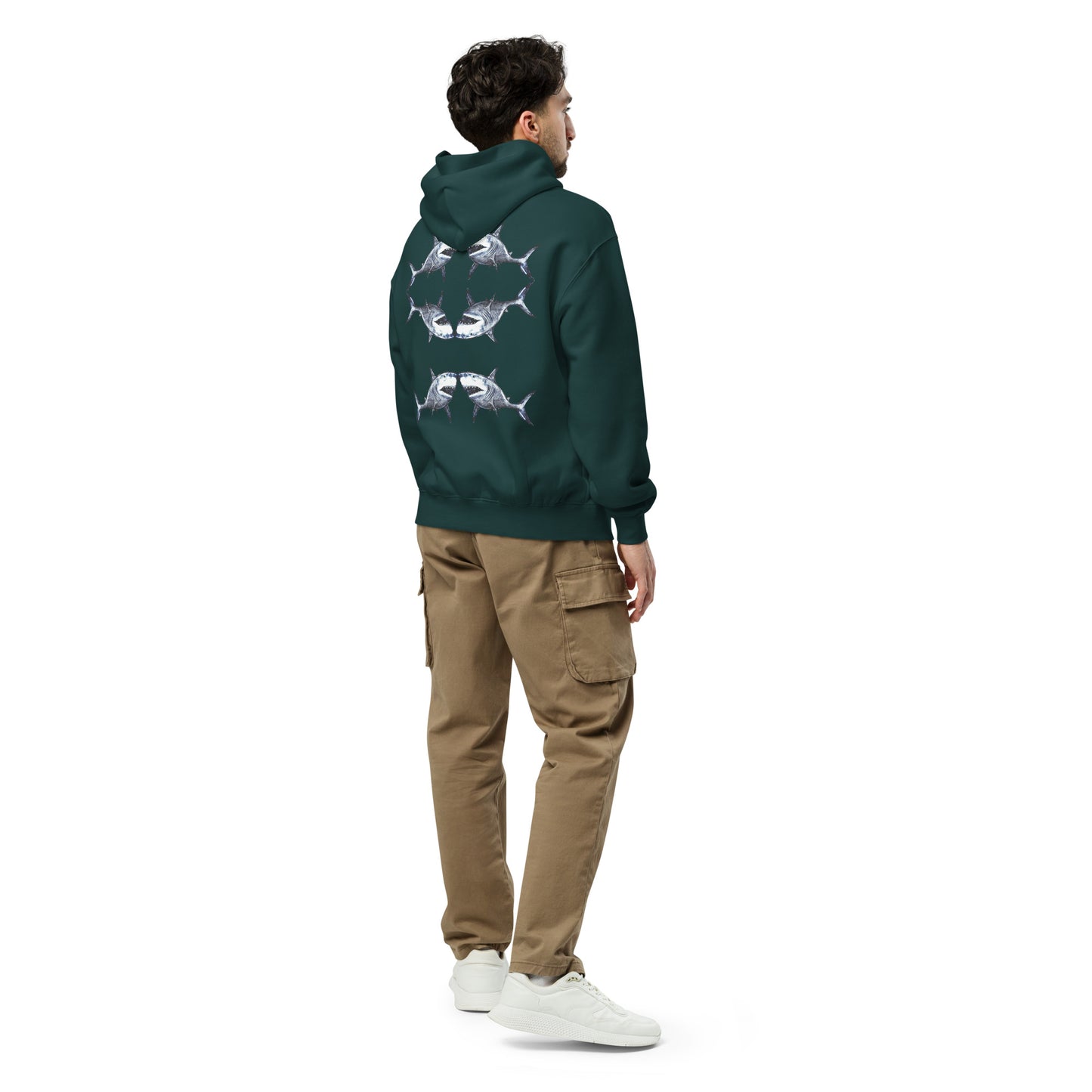 Shark Attack Oversized Men's Hoodie