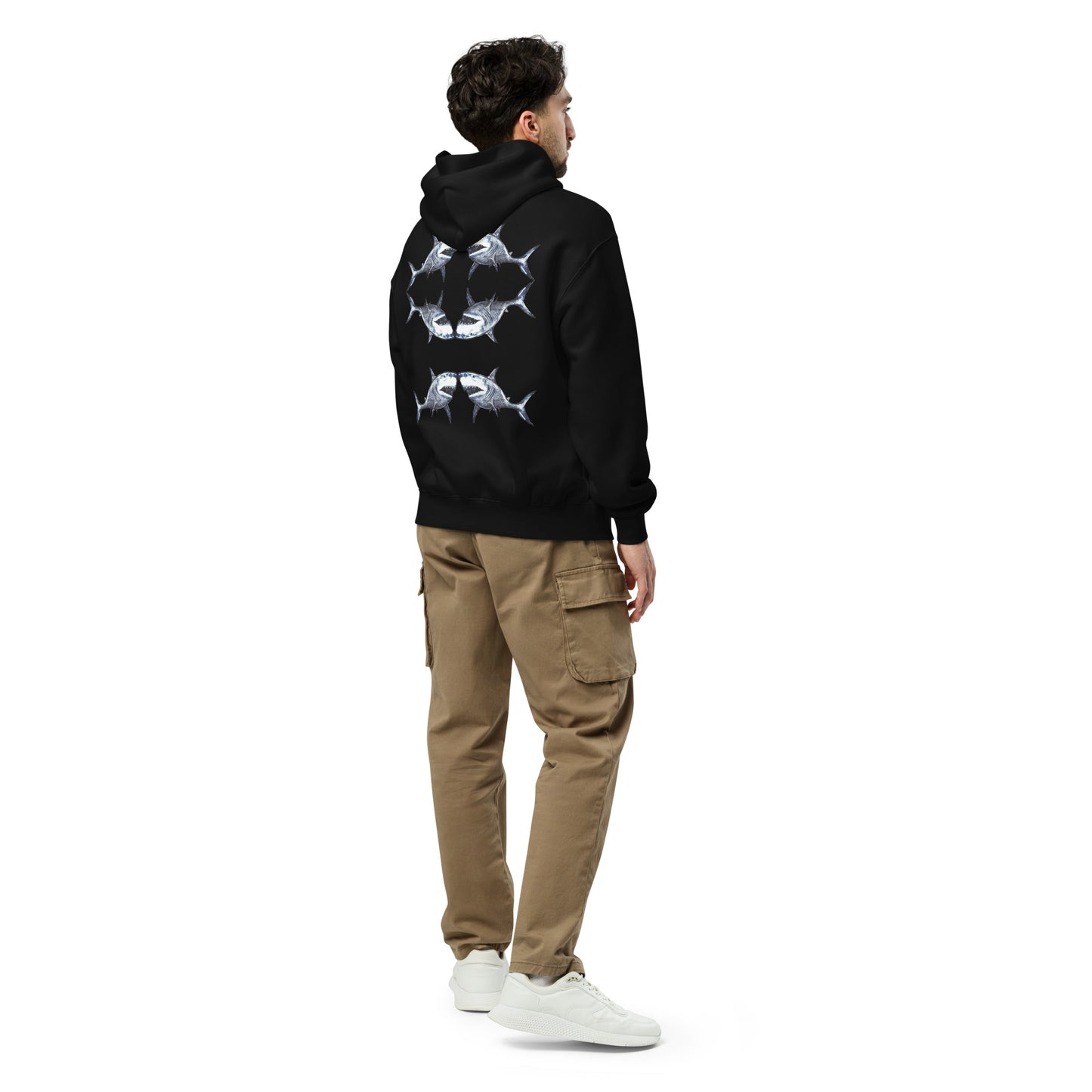 Shark Attack Oversized Men's Hoodie