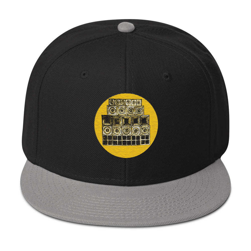 Sub-Woofer Snapback Hat Black and Grey