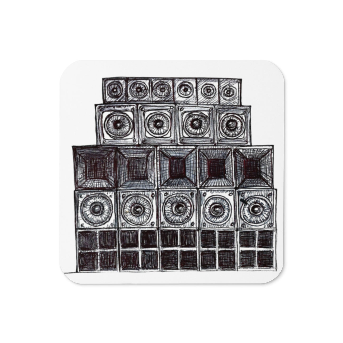 Speaker Stack Cork-back Coaster
