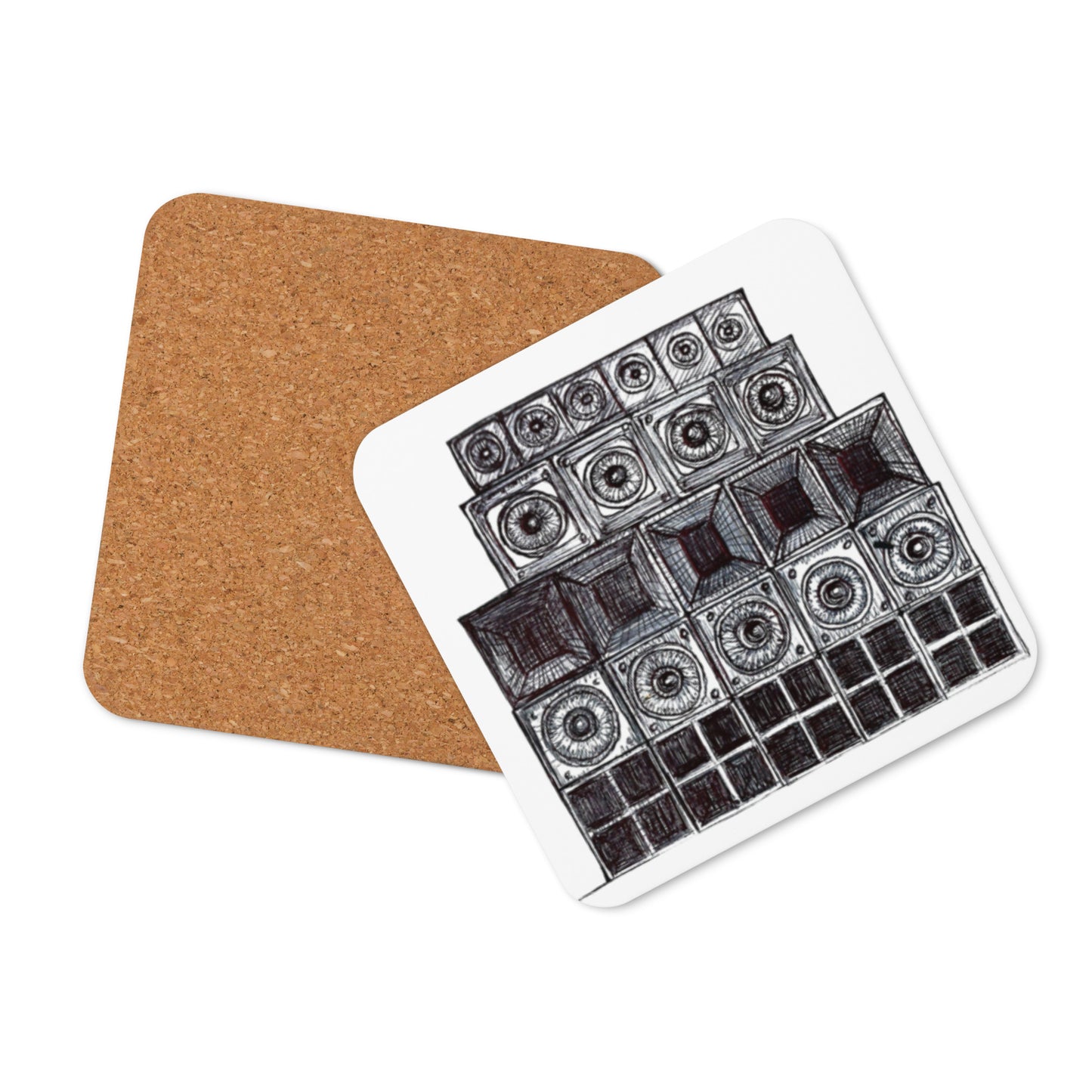 Speaker Stack Cork-back Coaster