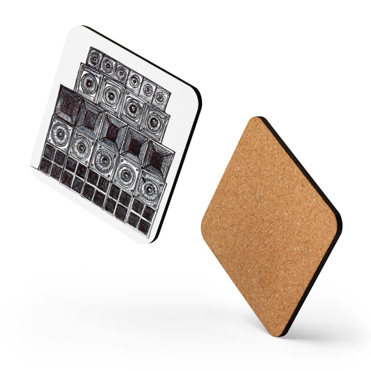 Speaker Stack Cork-back Coaster