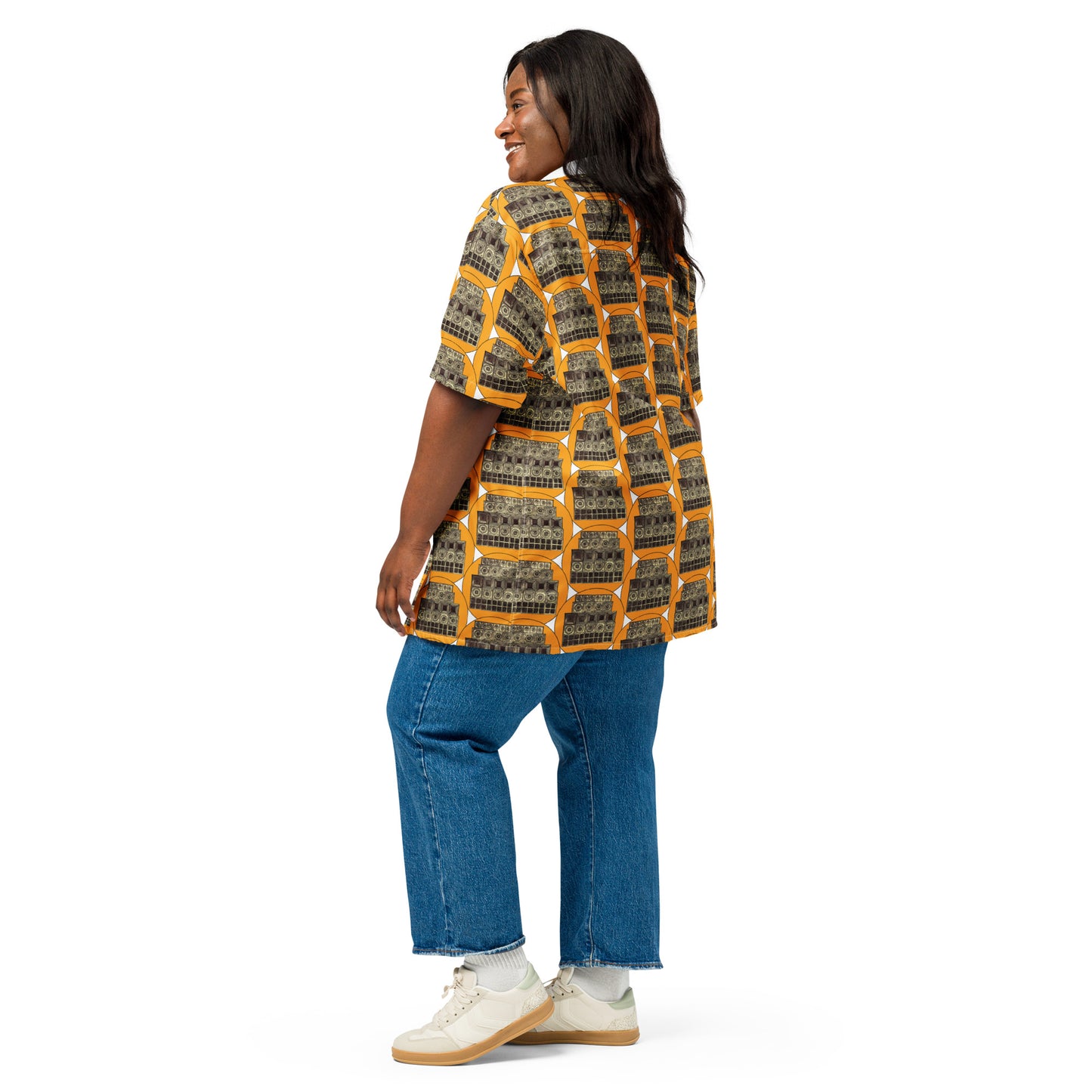 Speaker Stack Women's Yellow Button Shirt