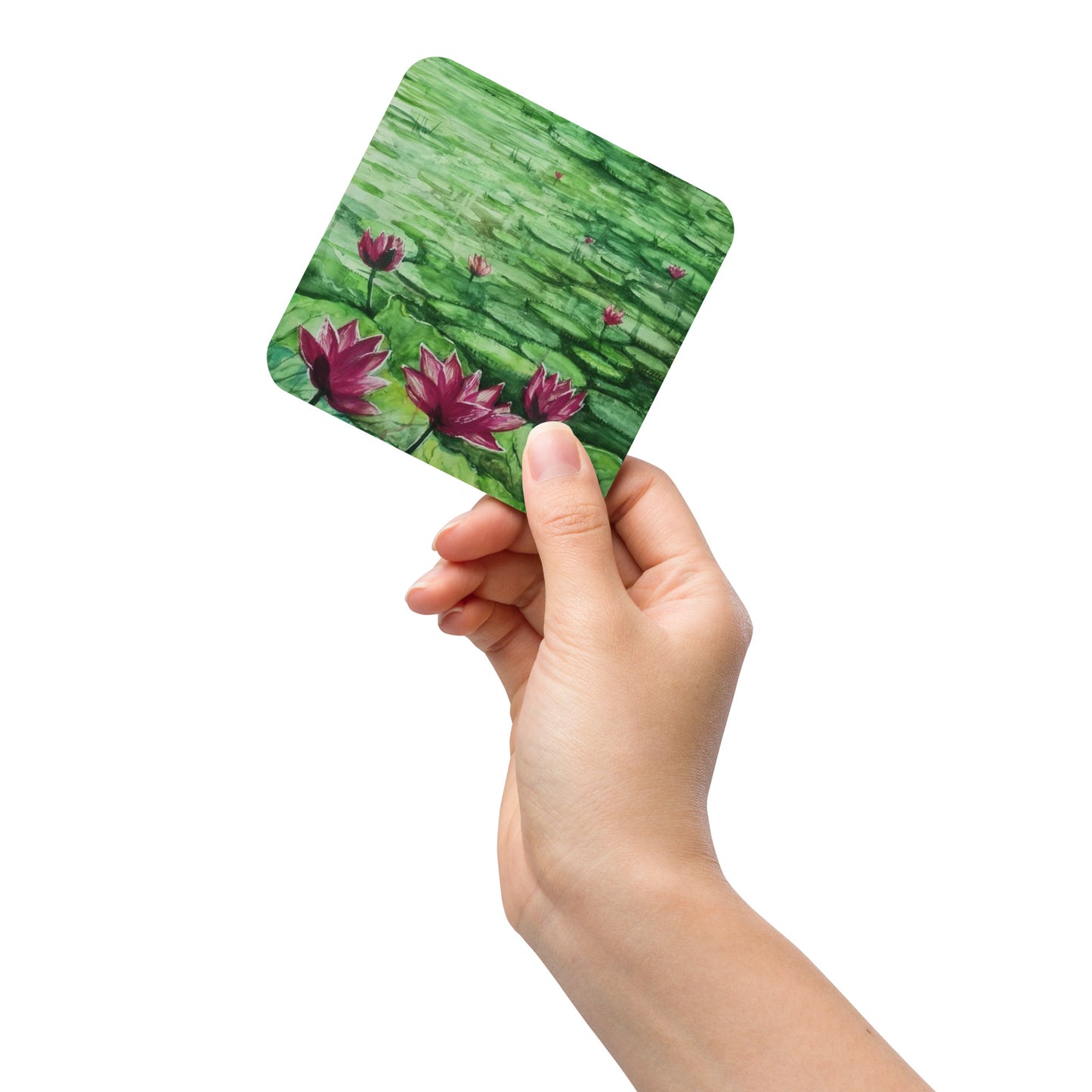 Waterlily Pond Cork-back Coaster